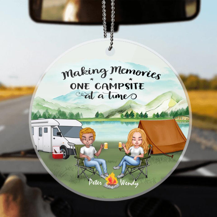 Personalized Camping Chibi Ornament - Couple With Up to 3 Dogs - Gift Idea For Camping lover - Making Memories One Campsite At A Time