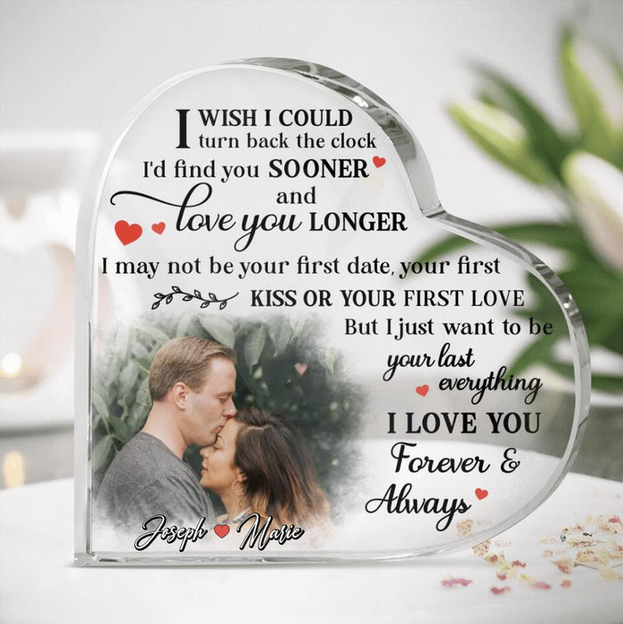 Personalized Valentines Acrylic Plaque - Upload Couple Photo - Anniversary/Valentines Gift Idea For Couple - I Love You Forever & Always