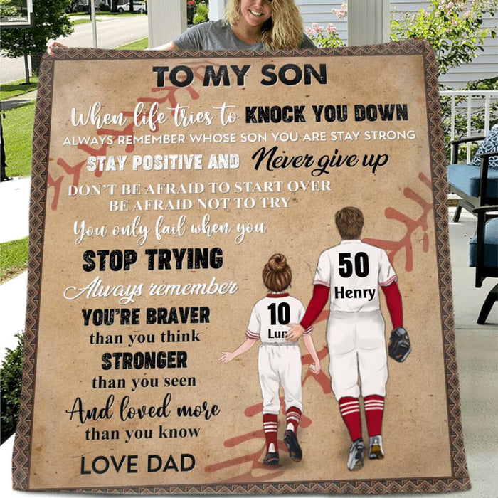 Personalized To My Son/Daughter Fleece Throw Blanket/Quilt - Gift Idea For Son/Daughter - Stay Positive And Never Give Up
