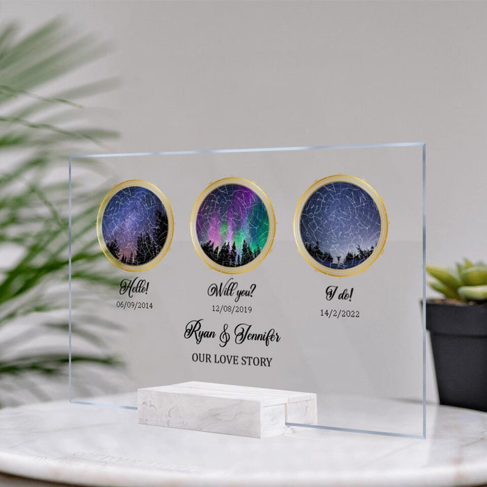 Personalized Couple Star Map Acrylic Plaque - Gift Idea For Couple - Our Love Story