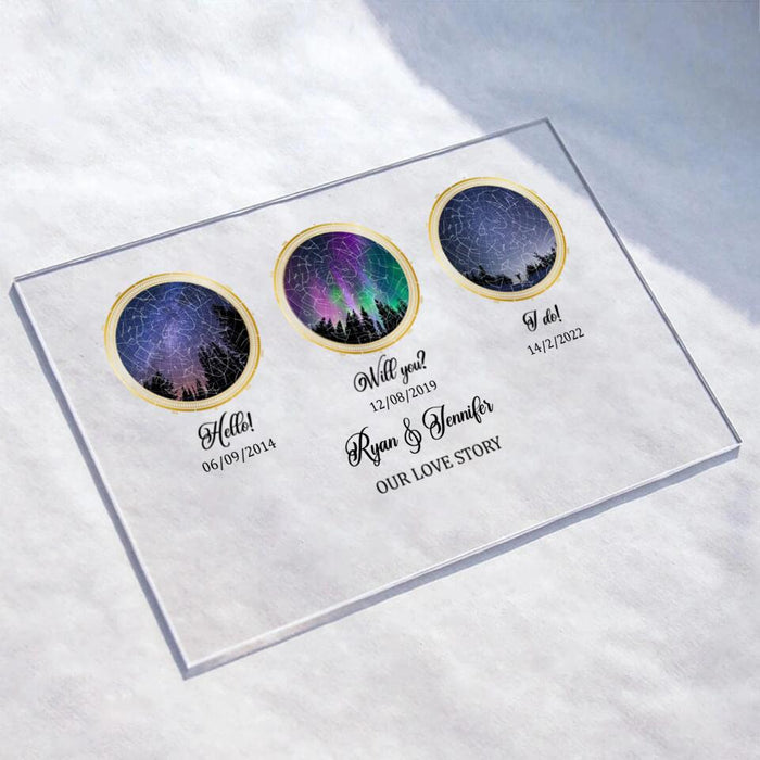 Personalized Couple Star Map Acrylic Plaque - Gift Idea For Couple - Our Love Story