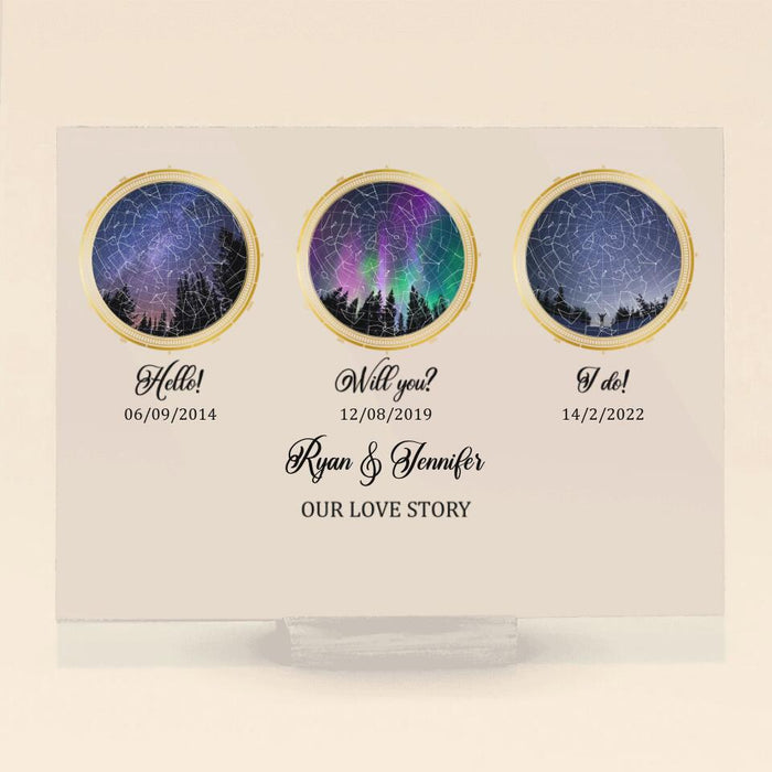 Personalized Couple Star Map Acrylic Plaque - Gift Idea For Couple - Our Love Story