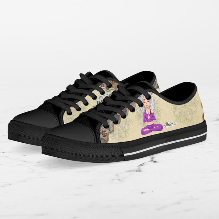Personalized Yoga Canvas Low Top Sneakers - Gift for Yoga Lover