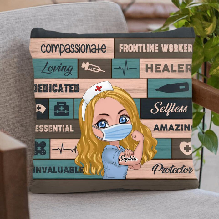 Personalized Nursing Is A Work Of Heart Pillow Cover/Fleece Blanket/Quilt - Gift For Nurse, Coworkers, Sister
