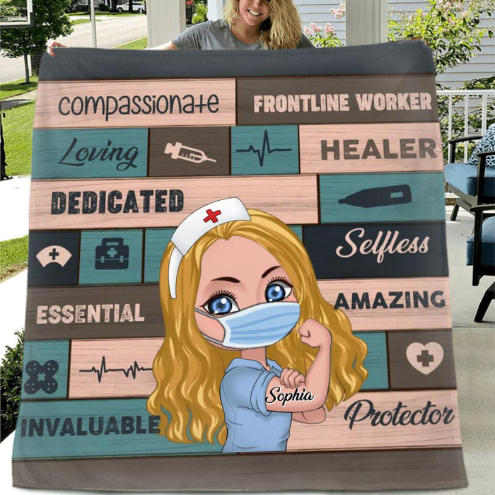 Personalized Nursing Is A Work Of Heart Pillow Cover/Fleece Blanket/Quilt - Gift For Nurse, Coworkers, Sister