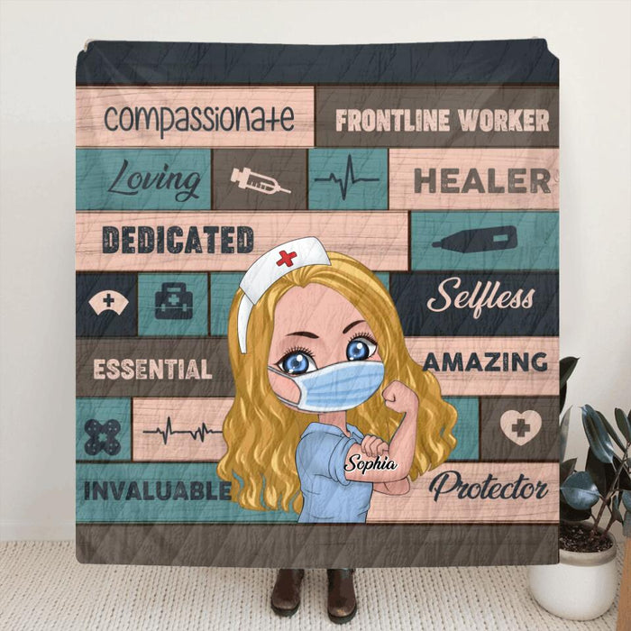 Personalized Nursing Is A Work Of Heart Pillow Cover/Fleece Blanket/Quilt - Gift For Nurse, Coworkers, Sister