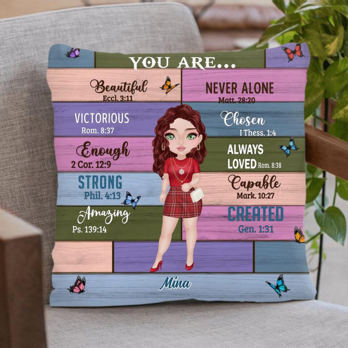 Personalized Daughter Bible Verses Fleece Throw Blanket/Quilt/Pillow Cover - Gift Idea For Daughter - God Says You Are