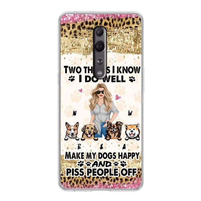 Personalized Happy Dog Mom Phone Case - Gift Idea For Dog Lovers/Dog Owners - Up to 4 Dogs - Two Things I Know I Do Well - Case For Oppo, Xiaomi & Huawei