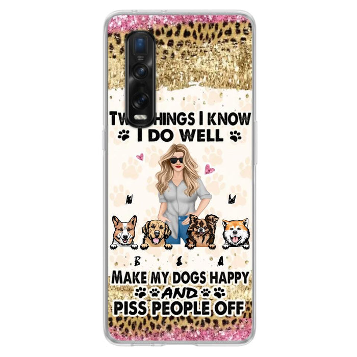 Personalized Happy Dog Mom Phone Case - Gift Idea For Dog Lovers/Dog Owners - Up to 4 Dogs - Two Things I Know I Do Well - Case For Oppo, Xiaomi & Huawei
