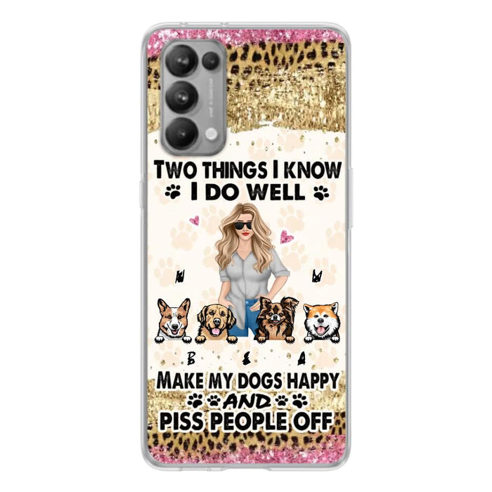 Personalized Happy Dog Mom Phone Case - Gift Idea For Dog Lovers/Dog Owners - Up to 4 Dogs - Two Things I Know I Do Well - Case For Oppo, Xiaomi & Huawei