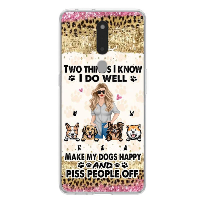 Personalized Happy Dog Mom Phone Case - Gift Idea For Dog Lovers/Dog Owners - Up to 4 Dogs - Two Things I Know I Do Well - Case For Oppo, Xiaomi & Huawei