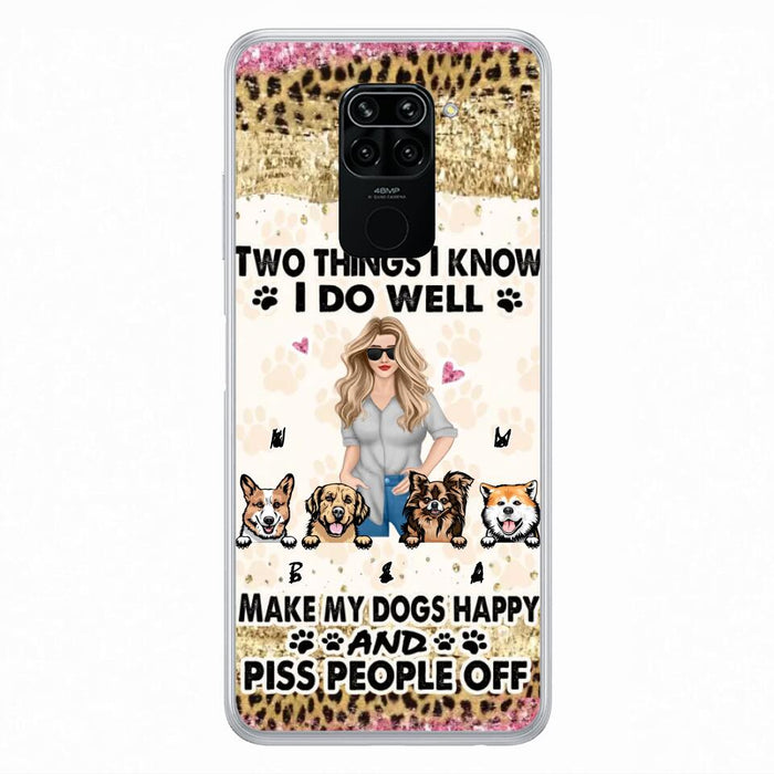 Personalized Happy Dog Mom Phone Case - Gift Idea For Dog Lovers/Dog Owners - Up to 4 Dogs - Two Things I Know I Do Well - Case For Oppo, Xiaomi & Huawei