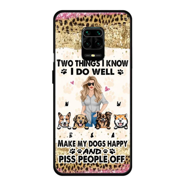 Personalized Happy Dog Mom Phone Case - Gift Idea For Dog Lovers/Dog Owners - Up to 4 Dogs - Two Things I Know I Do Well - Case For Oppo, Xiaomi & Huawei