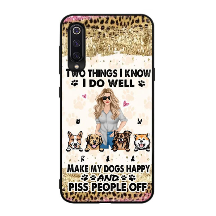 Personalized Happy Dog Mom Phone Case - Gift Idea For Dog Lovers/Dog Owners - Up to 4 Dogs - Two Things I Know I Do Well - Case For Oppo, Xiaomi & Huawei