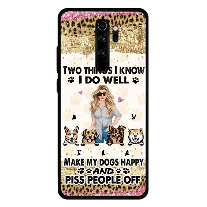 Personalized Happy Dog Mom Phone Case - Gift Idea For Dog Lovers/Dog Owners - Up to 4 Dogs - Two Things I Know I Do Well - Case For Oppo, Xiaomi & Huawei