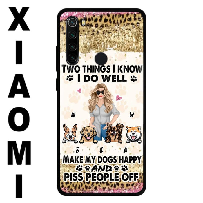 Personalized Happy Dog Mom Phone Case - Gift Idea For Dog Lovers/Dog Owners - Up to 4 Dogs - Two Things I Know I Do Well - Case For Oppo, Xiaomi & Huawei