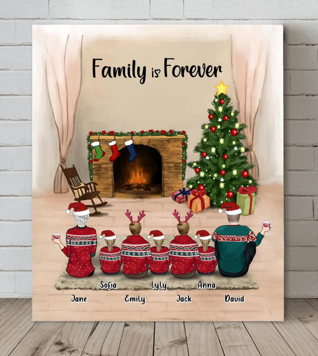 Personalized Christmas Canvas - Gift idea for the whole family - Up to 5 Kids & Parents - Family and Kids Canvas Wall Art