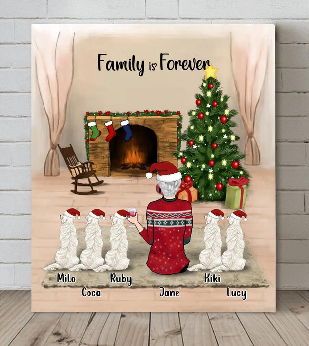 Personalized Christmas Pet Canvas Wall Art - Gifts For Cat Dog Lovers, Cat Dog Mom, Dog Cat Dad - Up to 5 Pets