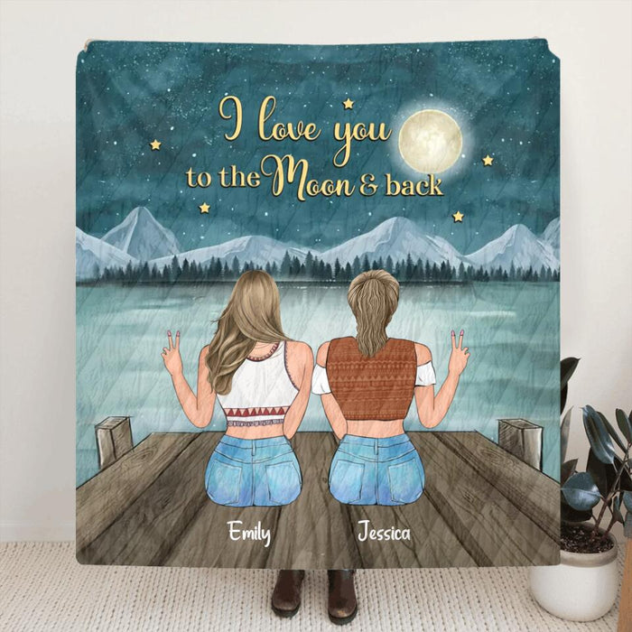 Personalized Boho Best Friend Fleece Blanket/Quilt - Up to 3 Besties