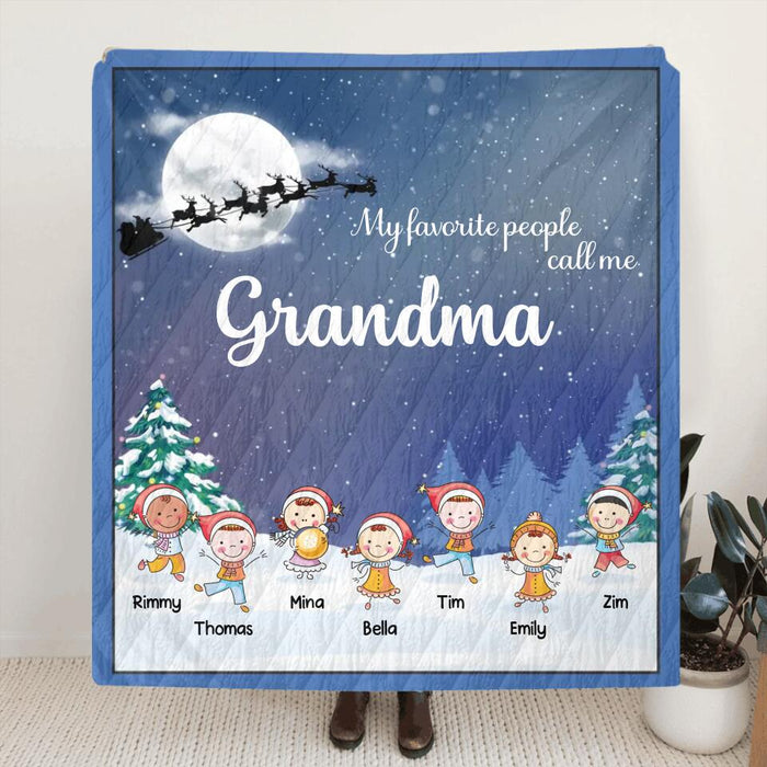 Personalized Christmas Kids Fleece Blanket/Quilt - Gift for Mother/Grandmother/Grandpa/Aunt