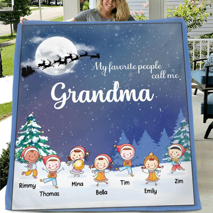 Personalized Christmas Kids Fleece Blanket/Quilt - Gift for Mother/Grandmother/Grandpa/Aunt