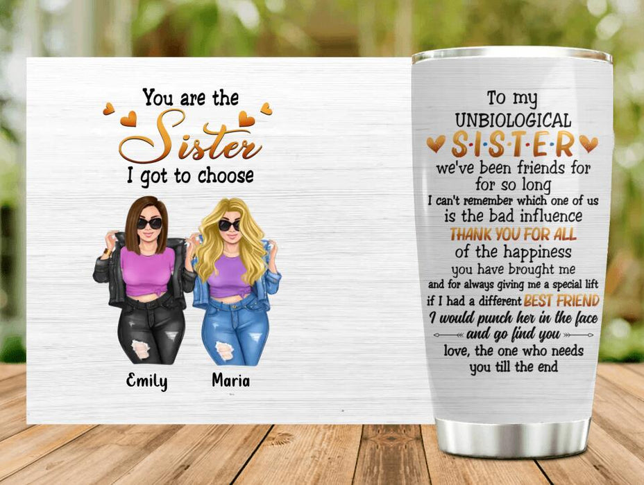 Personalized Best Friend Tumbler - Gift Idea For Best Friend - To My Unbiological Sister