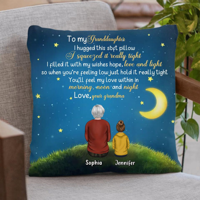 Personalized To My Granddaughter Fleece Throw Blanket/Quilt/Pillow Cover - Gift Idea For Daughter - I Hugged This Soft Blanket/Pillow