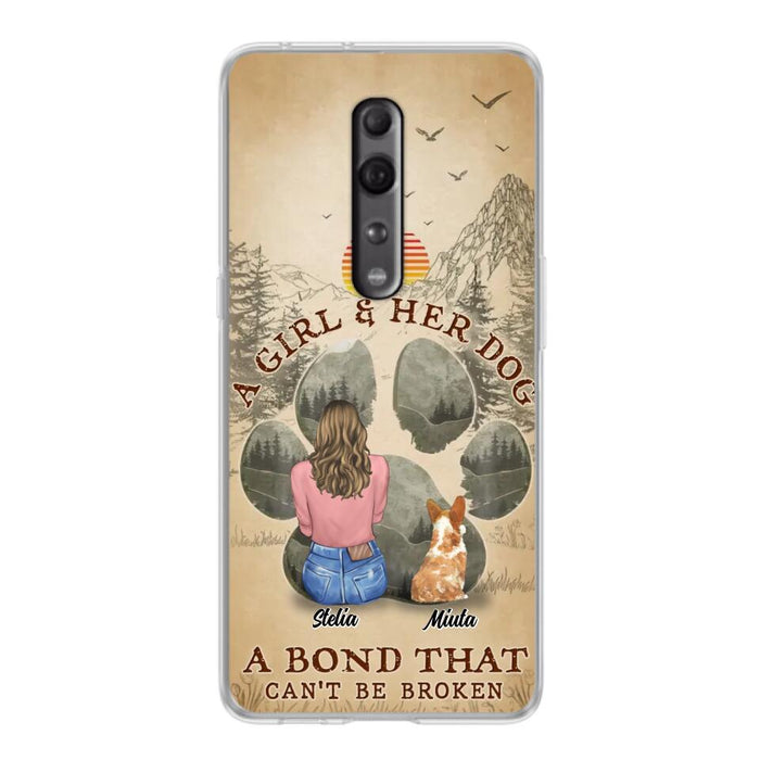 Personalized Pet Mom Phone Case - Gifts For Pet Lovers With Up to 4 Pets - A Girl And Her Dog A Bond That Can't Be Broken - Case For Oppo, Xiaomi & Huawei