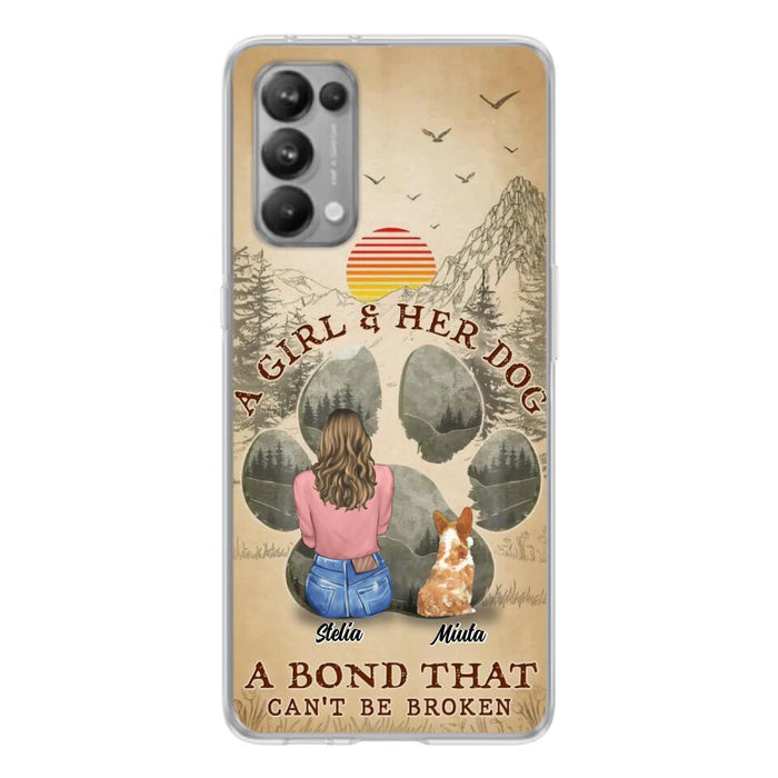 Personalized Pet Mom Phone Case - Gifts For Pet Lovers With Up to 4 Pets - A Girl And Her Dog A Bond That Can't Be Broken - Case For Oppo, Xiaomi & Huawei