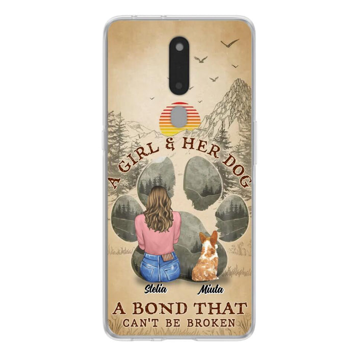 Personalized Pet Mom Phone Case - Gifts For Pet Lovers With Up to 4 Pets - A Girl And Her Dog A Bond That Can't Be Broken - Case For Oppo, Xiaomi & Huawei