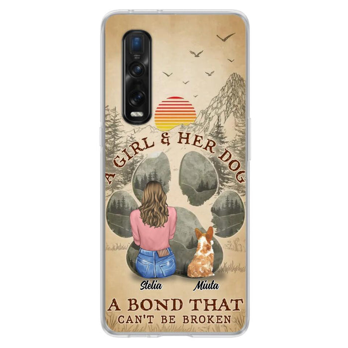 Personalized Pet Mom Phone Case - Gifts For Pet Lovers With Up to 4 Pets - A Girl And Her Dog A Bond That Can't Be Broken - Case For Oppo, Xiaomi & Huawei