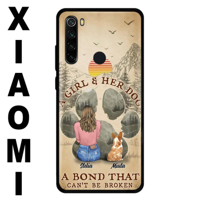 Personalized Pet Mom Phone Case - Gifts For Pet Lovers With Up to 4 Pets - A Girl And Her Dog A Bond That Can't Be Broken - Case For Oppo, Xiaomi & Huawei