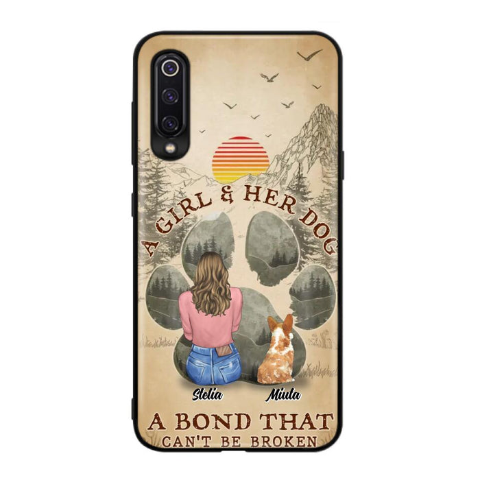 Personalized Pet Mom Phone Case - Gifts For Pet Lovers With Up to 4 Pets - A Girl And Her Dog A Bond That Can't Be Broken - Case For Oppo, Xiaomi & Huawei