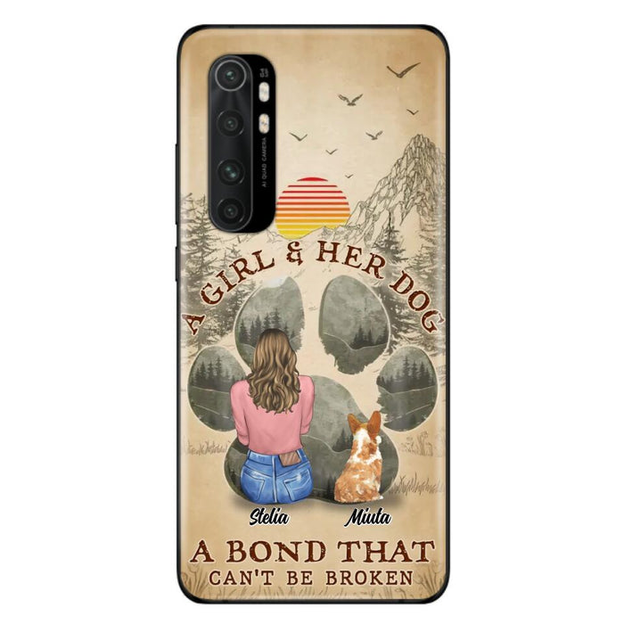 Personalized Pet Mom Phone Case - Gifts For Pet Lovers With Up to 4 Pets - A Girl And Her Dog A Bond That Can't Be Broken - Case For Oppo, Xiaomi & Huawei