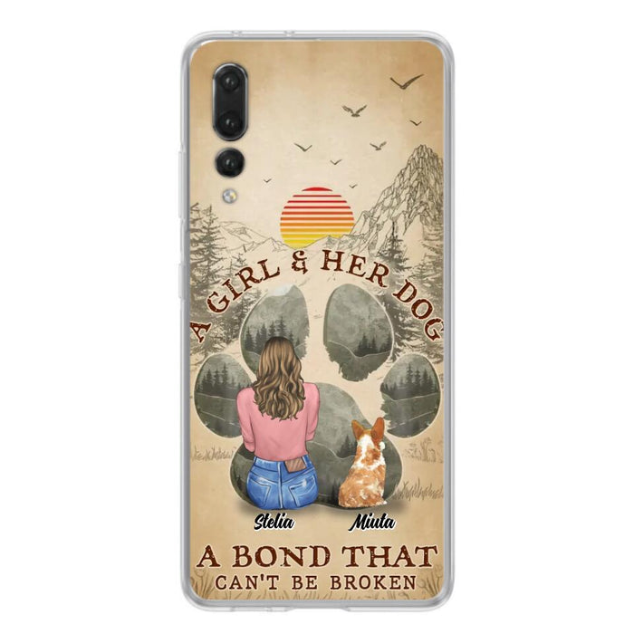 Personalized Pet Mom Phone Case - Gifts For Pet Lovers With Up to 4 Pets - A Girl And Her Dog A Bond That Can't Be Broken - Case For Oppo, Xiaomi & Huawei