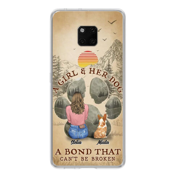 Personalized Pet Mom Phone Case - Gifts For Pet Lovers With Up to 4 Pets - A Girl And Her Dog A Bond That Can't Be Broken - Case For Oppo, Xiaomi & Huawei