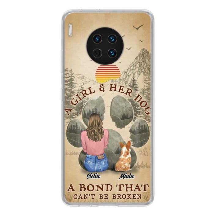 Personalized Pet Mom Phone Case - Gifts For Pet Lovers With Up to 4 Pets - A Girl And Her Dog A Bond That Can't Be Broken - Case For Oppo, Xiaomi & Huawei