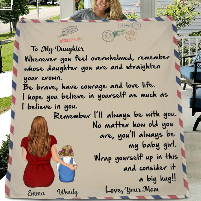 Personalized Letter Fleece Blanket/Quilt - Best Gift for Daughter/Granddaughter - To My Daughter/Granddaughter from Mom/Grandma