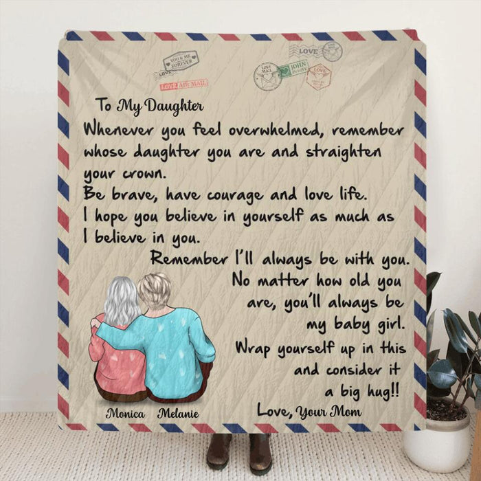 Personalized Love Letter Fleece Blanket/Quilt - Best Gift for Daughter/Granddaughter - To My Daughter/Granddaughter from Mom/Grandma