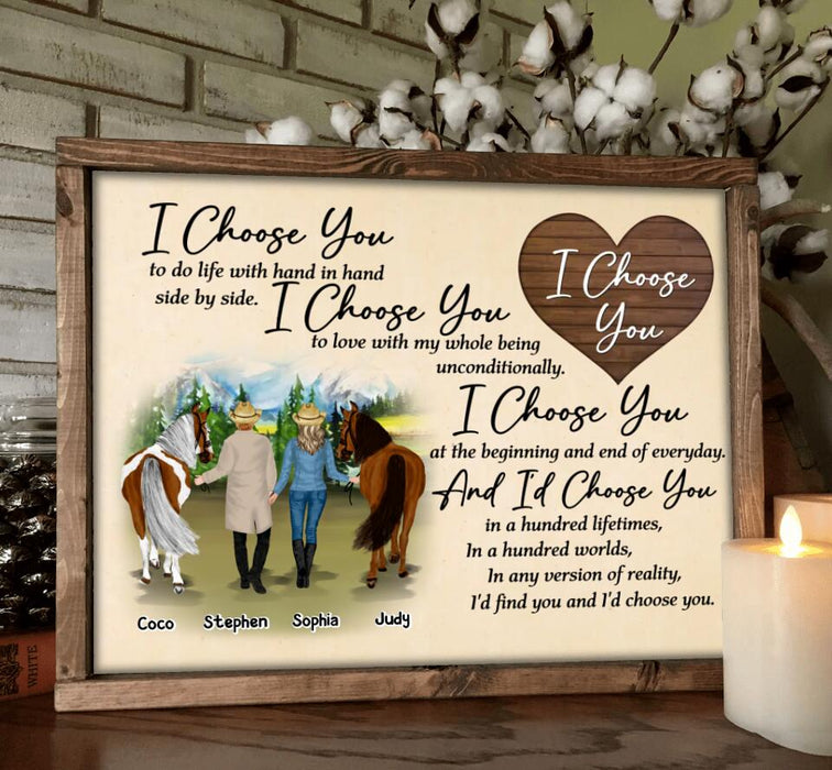 Personalized Horse Couple Poster - Gift Idea For Couple/Husband And Wife/Mother's Day Gift From Husband - I Choose You