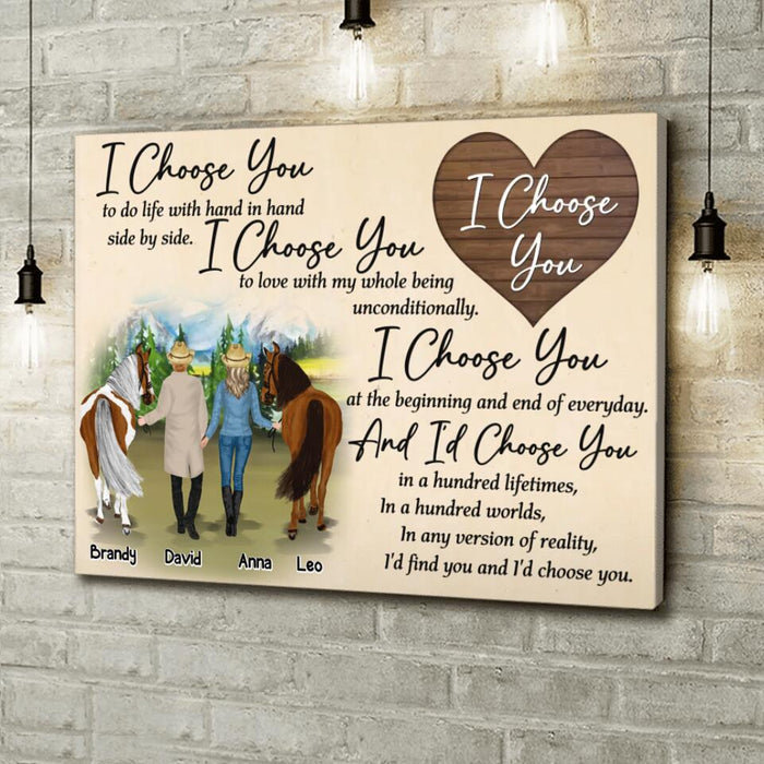 Personalized Horse Couple Canvas - Gift Idea For Couple/Husband And Wife/Mother's Day Gift From Husband - I Choose You