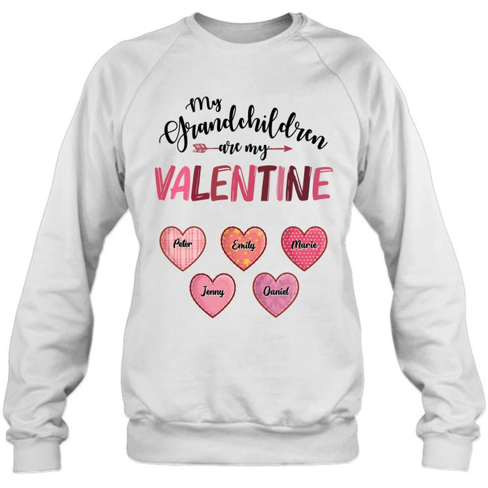 Personalized Grandma T-Shirt/Long Sleeve/Sweatshirt/Hoodie - Valentine's Day Gift Idea For Grandma - Up to 5 Kids - My Grandchild Is My Valentine
