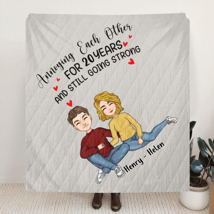 Personalized Couple Fleece Throw Blanket/Quilt - Gift Idea From Husband To Wife - This Is Our Cuddling Blanket