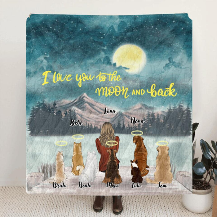 Personalized Dog Quilt/Fleece Blanket - Gift for Dog Mom, Dog Dad, Dog Lovers - Up to 7 Dogs