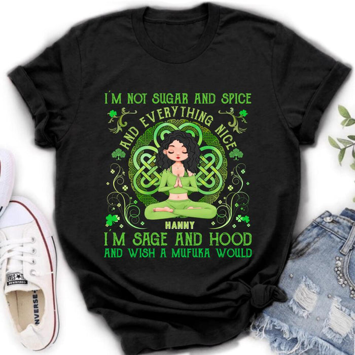 Personalized Irish Girl Yoga Shirt - Gift Idea For St Patrick's Day - I'm Sage And HoodAnd Wish A Mufuka Would