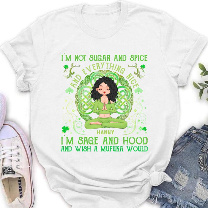 Personalized Irish Girl Yoga Shirt - Gift Idea For St Patrick's Day - I'm Sage And HoodAnd Wish A Mufuka Would