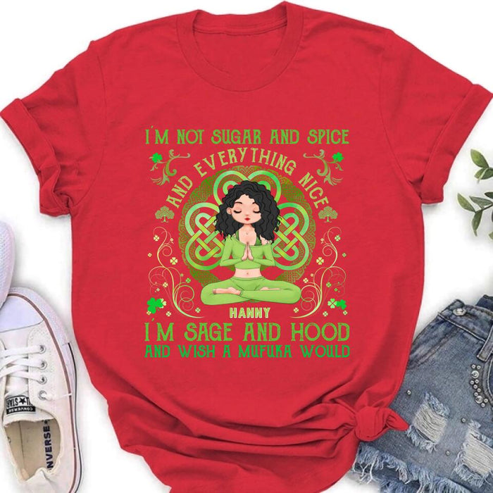 Personalized Irish Girl Yoga Shirt - Gift Idea For St Patrick's Day - I'm Sage And HoodAnd Wish A Mufuka Would