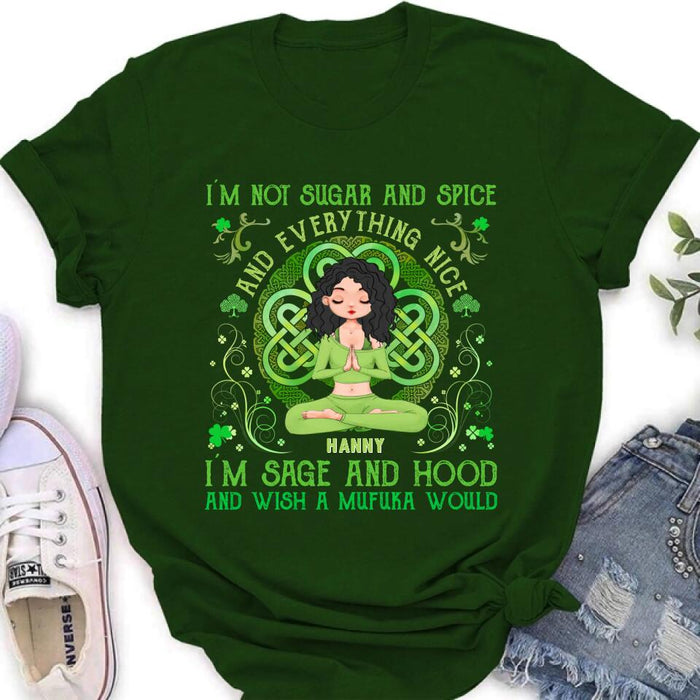 Personalized Irish Girl Yoga Shirt - Gift Idea For St Patrick's Day - I'm Sage And HoodAnd Wish A Mufuka Would