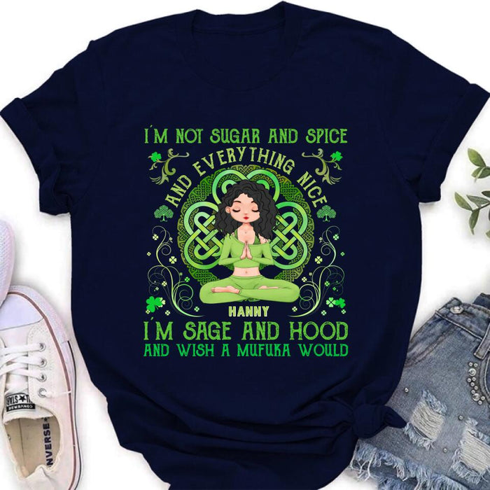 Personalized Irish Girl Yoga Shirt - Gift Idea For St Patrick's Day - I'm Sage And HoodAnd Wish A Mufuka Would