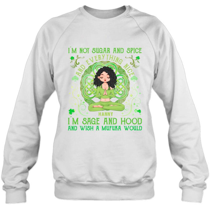 Personalized Irish Girl Yoga Shirt - Gift Idea For St Patrick's Day - I'm Sage And HoodAnd Wish A Mufuka Would